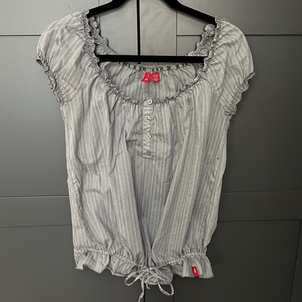 Esprit Light Grey Ruffled Blouse